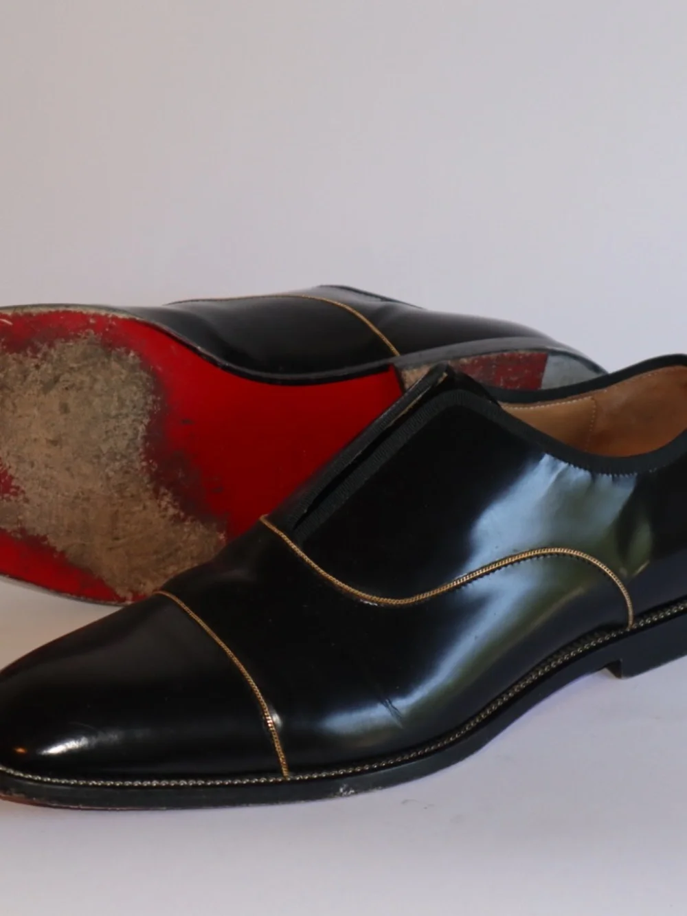 Christian Louboutin Alpha Male Black Patent Leather Oxford Men's 40.5
